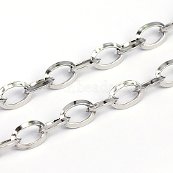 304 Stainless Steel Cable Chains, Stainless Steel Color, 9x7x1.8mm(X-CHS-O005-74)