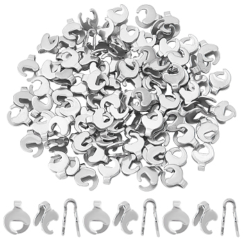 DICOSMETIC 100Pcs 201 Stainless Steel Pendant Bails, Stainless Steel Color, 12x8x6mm