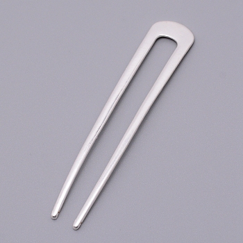 French Hair Forks, U Shape Updo Hair Pins Clips, for Thin Thick Hair, Matte Style, Silver, 98x20x2.5mm