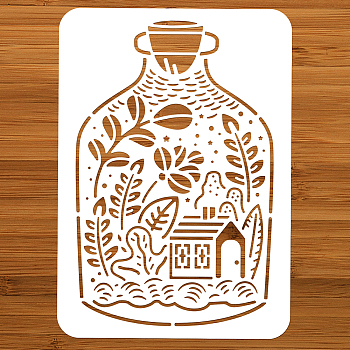 PET Hollow Out Drawing Painting Stencils, for DIY Scrapbook, Photo Album, Bottle, 297x210mm