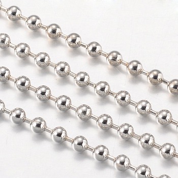 Iron Ball Chains, Soldered, with Spool, Platinum Color, Bead: 3.2mm, about 164.04 Feet(50m)/roll