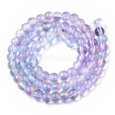 Chapelets de perles en verre peinte par pulvérisation transparent(X-GLAA-N035-03B-B05)-2