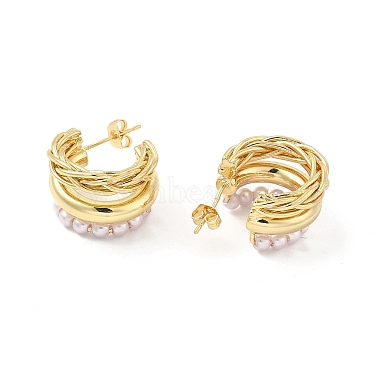 Brass Thick Arch Stud Earring(EJEW-C056-03G)-2