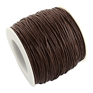 Waxed Cotton Thread Cords, Coconut Brown, 1mm, about 10.93 yards(10m)/roll(YC-R003-1.0mm-10m-304)