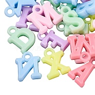 Opaque Plastic Charms, Mixed Letters, Mixed Color, Letter, 13~14x5~13x4mm, Hole: 2mm, about 760pcs/200g(MACR-SZ0001-41)