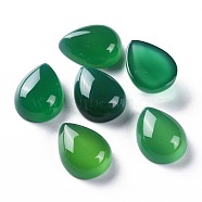 Natural Green Onyx Agate Cabochons, Teardrop, Dyed & Heated, 16x12x6mm(G-H231-08D)