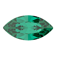 Preciosa&reg MAXIMA Crystal Fancy Stones, Czech Crystal, 435 14 615 Navette(Horse Eye), Dura Foiling, 50730 Emerald, 8x4mm(X-PRC-FG8-50730)