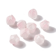 Tulip Acrylic Beads, Imitation Jade, for DIY Jewelry Making, Pink, 12.5x12.5x12.5mm, Hole: 1.6mm(SACR-G022-02A)