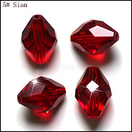 Imitation Austrian Crystal Beads, Grade AAA, Faceted, Bicone, Dark Red, 6x9.5mm, Hole: 0.7~0.9mm(SWAR-F054-9x6mm-05)
