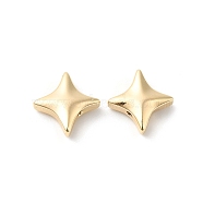 Brass Beads, Star, Real 18K Gold Plated, 9.5x9.5x3mm, Hole: 1mm(KK-P234-26G)