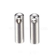 304 Stainless Steel Cord Ends, End Caps, Stainless Steel Color, 7.5x2.5mm, Hole: 1mm, Inner Diameter: 1.8mm(STAS-D448-115P)