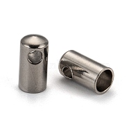 304 Stainless Steel Cord Ends, Tube, Stainless Steel Color, 10x5mm, Hole: 2mm and 4mm, Inner Diameter: 4.5mm(X-STAS-E033-2)