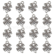 HOBBIESAY 200PCS Tibetan Style Alloy Clover Charms, Cadmium Free & Lead Free, Antique Silver, 15.5x10x2mm, Hole: 1.5mm(TIBEP-HY0001-09)