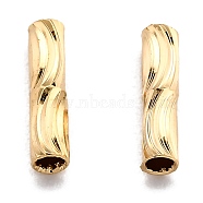 Corrugated Brass Tube Beads, Long-Lasting Plated, Real 24K Gold Plated, 8x2mm, Hole: 1.2mm(KK-H759-27A-G)