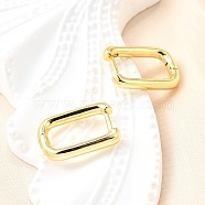 Brass Huggie Hoop Earrings, Long-Lasting Plated, Oval, Real 18K Gold Plated, 17.5x13x2mm, Pin: 1mm(X-EJEW-F245-04G-A)