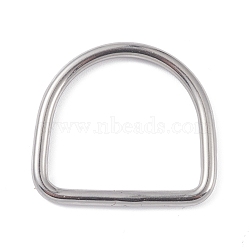 304 Stainless Steel D Rings, Buckle Clasps, Stainless Steel Color, 40.5x45x4mm(STAS-C037-26H-P)