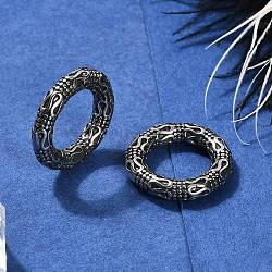 Snake Ring 316 Surgical Stainless Steel Hoop Nose Rings, Antique Silver, 19x4mm(EJEW-G416-19A-AS)