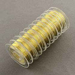 Round Copper Wire for Jewelry Making, Golden, 0.3mm, about 32.8 Feet(10m)/roll, 10 rolls/group(CWIR-R003-0.3mm-01)