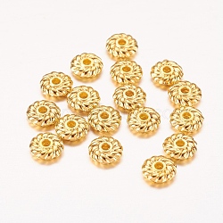 Tibetan Style Spacer Beads, Lead Free & Cadmium Free, Gear, Golden Color, about 6mm in diameter, 2mm thick, hole: 2mm(X-LF10764Y-G)