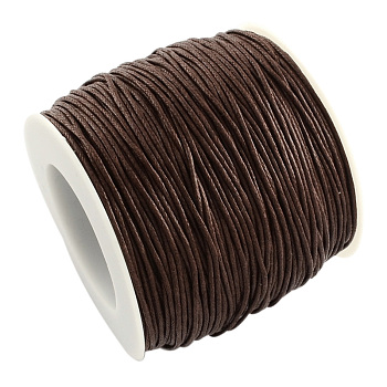 Waxed Cotton Thread Cords, Coconut Brown, 1mm, about 10.93 yards(10m)/roll