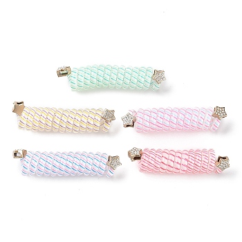 Star Acrylic Rhinestone & Plastic Spiral Hair Tie for Women & Girl, Elastic Hair Rope Ponytail Holder Braid Accessories, Mixed Color, 70~75x18mm