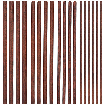 18Pcs 4 Styles Black Walnut Wood Craft Sticks, Column, Coconut Brown, 300x6~11.7mm