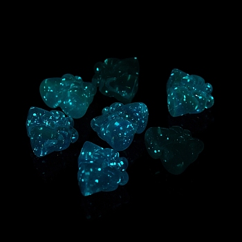 Luminous UV Plating Rainbow Iridescent Acrylic Beads, Glow in the Dark, Bell, Mixed Color, 24.5x19x12.5mm, Hole: 3mm