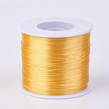 Flat Elastic Crystal String, Elastic Beading Thread, for Stretch Bracelet Making, Goldenrod, 0.7mm, about 546.8 yards(500m)/roll