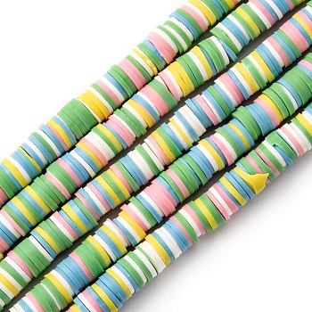Handmade Polymer Clay Beads Strands, for DIY Jewelry Crafts Supplies, Heishi Beads, Disc/Flat Round, Cornflower Blue, 8x1mm, Hole: 2mm, about 350pcs/strand, 15.75''(40cm)