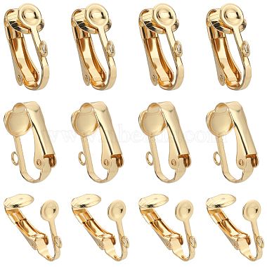 Real 18K Gold Plated 304 Stainless Steel Clip-on Earring Findings