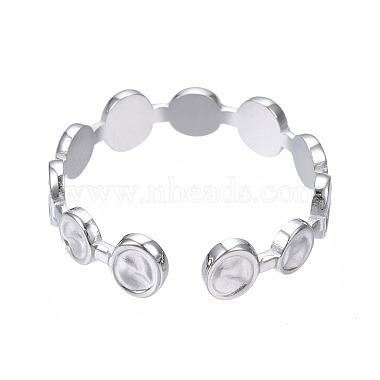304 Stainless Steel Flat Round Open Cuff Ring(RJEW-T023-65P)-2