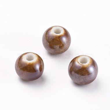 8mm Camel Round Porcelain Beads