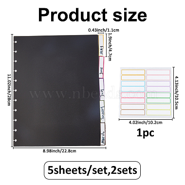 5Pcs Plastic Binder Index Divider Sheets(FIND-WH0400-53A)-2