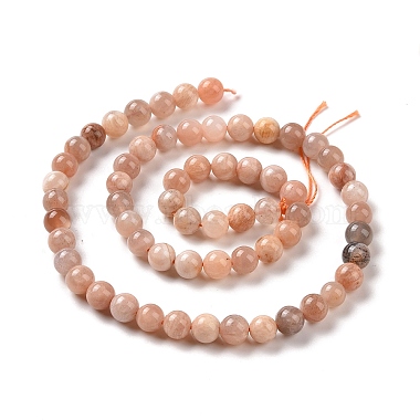 Round Natural Sunstone Beads Strands(G-I176-09-6mm)-2