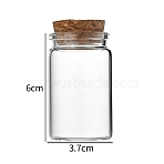 Glass Bottle, with Cork Plug, Wishing Bottle, Column, Clear, 3.7x6cm, Capacity: 35ml(1.18fl. oz)(CON-WH0085-72C)