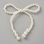 Resin Imitation Pearl Beads Bowknot Ornament Accessories, White, 110x100x6~10mm(DIY-WH0591-221E)