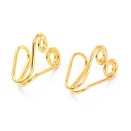 Brass Nose Rings, Nose Cuff Non Piercing, Clip on Nose Ring for Women Men, Heart, Golden, 14.5x10x8mm, Hole: 1.5mm(AJEW-F053-19G)