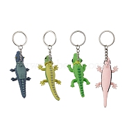 Cartoon Crocodile/Lizard PVC Plastic Keychain, with Iron Split Key Rings, Mixed Color, 10.1~12.7cm(KEYC-JKC00670)