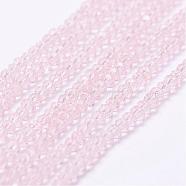 Transparent Glass Beads Strands, Faceted, Rondelle, Lavender Blush, 2.5x1.5~2mm, Hole: 0.5mm, about 185~190pcs/strand, 13.7 inch~14.1 inch(EGLA-K010-A03)