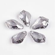 Faceted K9 Glass Charms, Imitation Austrian Crystal, teardrop, Gainsboro, 16x11x5mm, Hole: 1mm(EGLA-P026-D02)