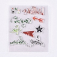 Silicone Stamps, for DIY Scrapbooking, Photo Album Decorative, Cards Making, Word, 7.6x9.2x0.3cm(DIY-L038-E01)