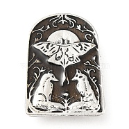 Animal Enamel Safety Pin Brooch, Antique Silver Alloy Brooch for Backpack Clothes, Butterfly, 35x25x2mm(JEWB-H013-02AS-01)