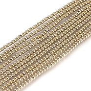 Electroplate Glass Beads Strands, Round, Full Plated, Light Gold Plated, 2mm, Hole: 0.6mm, about 180pcs/strand, 14.17 inch(36cm)(X-EGLA-I013-2mm-FP01)