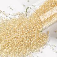 TOHO Round Seed Beads, Japanese Seed Beads, (352) Inside Color Crystal/Butter Yellow, 15/0, 1.5mm, Hole: 0.7mm, about 3000pcs/10g(X-SEED-TR15-0352)
