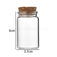 Glass Bottle, with Cork Plug, Wishing Bottle, Column, Clear, 3.7x6cm, Capacity: 35ml(1.18fl. oz)(CON-WH0085-72C)