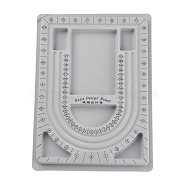 (Defective Closeout Sale: Corner damaged) Plastic Bead Design Boards for Necklace Design, Flocking, Rectangle, Gainsboro, 32.6x24x1.5cm(TOOL-XCP0001-55)
