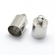 Brass Cord Ends, End Caps, Platinum, 10x6mm, Hole: 2mm, Inner Diameter: 5.5mm(KK-D219-11x6-P)