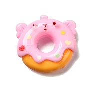 Cat Shape Opaque Resin Cabochons, Donut, 20.5x24x8.5mm(RESI-S10-02D)