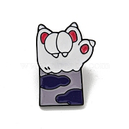 Alloy Brooches, Enamel Pins, for Backpack Cloth, Cat's Paw Print, Indigo, 26.5x19x2mm(JEWB-M038-02A)