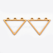 201 Stainless Steel Chandelier Component Links, Laser Cut, Triangle, Golden, 27x30.5x1mm, Hole: 1.8mm(X-STAS-S080-043B-G)